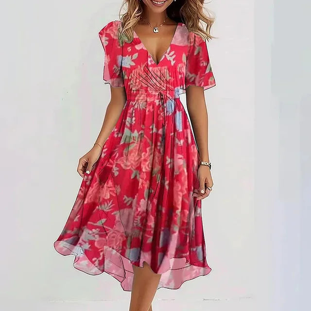 Elise - Midi Dress with Short Sleeves