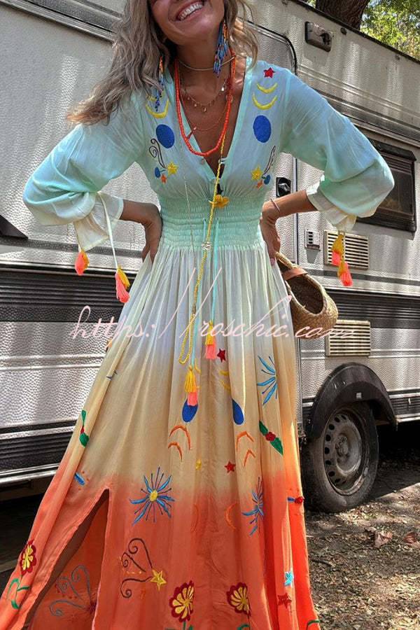 SIENNA – SUNSET OMBRE FLORAL MAXI DRESS 🌅✨