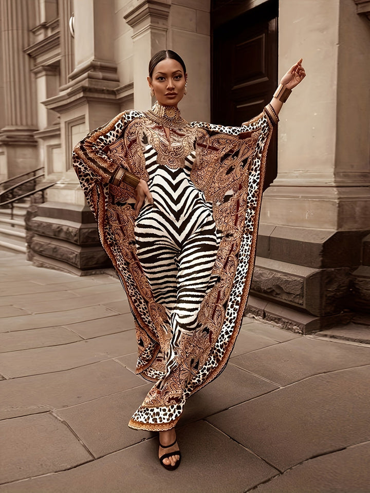 ZARA – BOLD ANIMAL PRINT KAFTAN DRESS 🐾✨