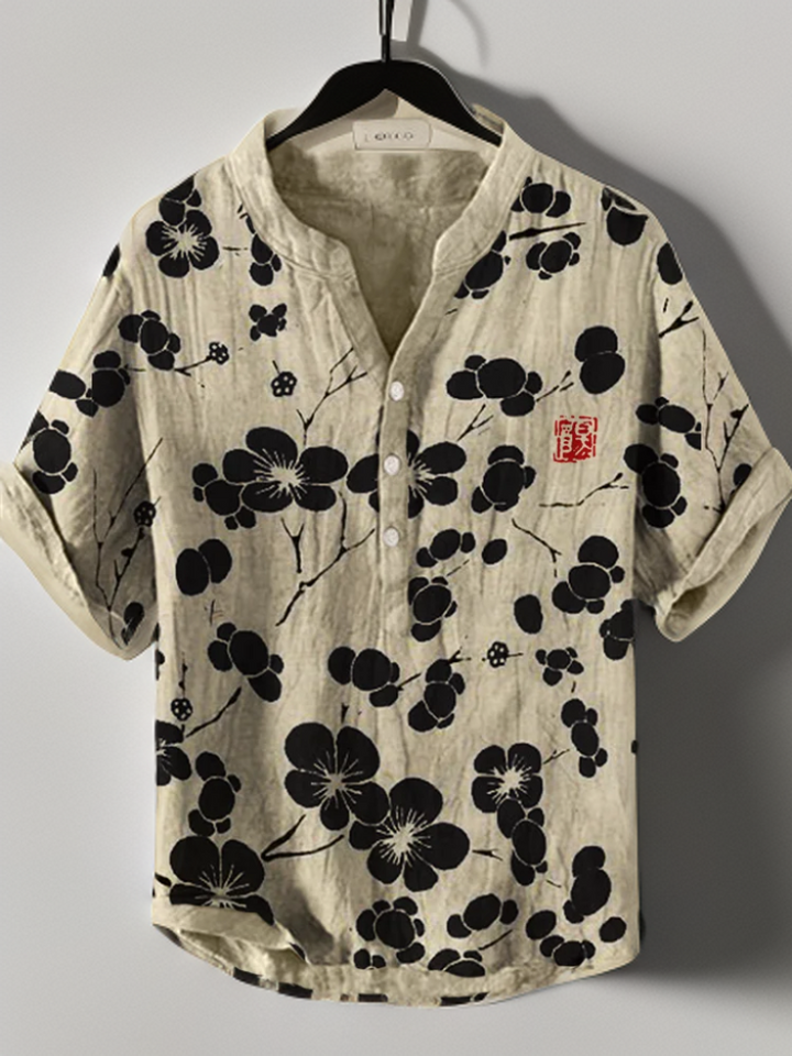 Lina | Japanese blouse with cherry flowers