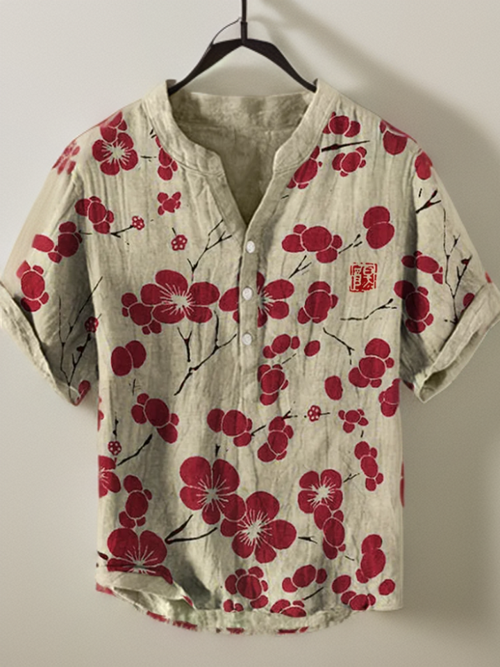 Lina | Japanese blouse with cherry flowers