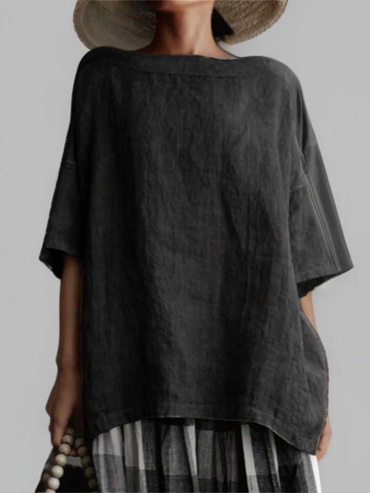 Viktoria┃Vintage oversized tunic with boat neckline