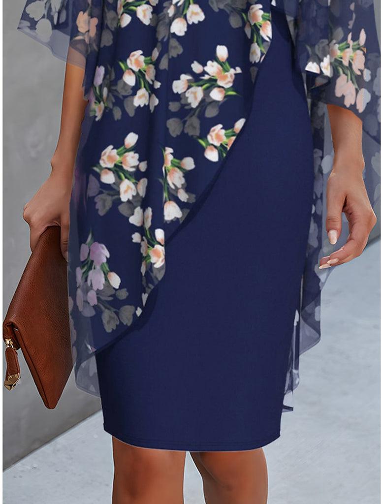 Liana - Floral Dress with Flattering Tummy Coverage