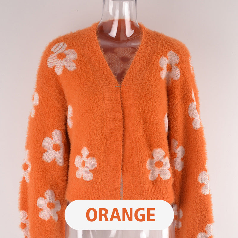 Nikita - Trendy Floral Knit Cardigan Sweater